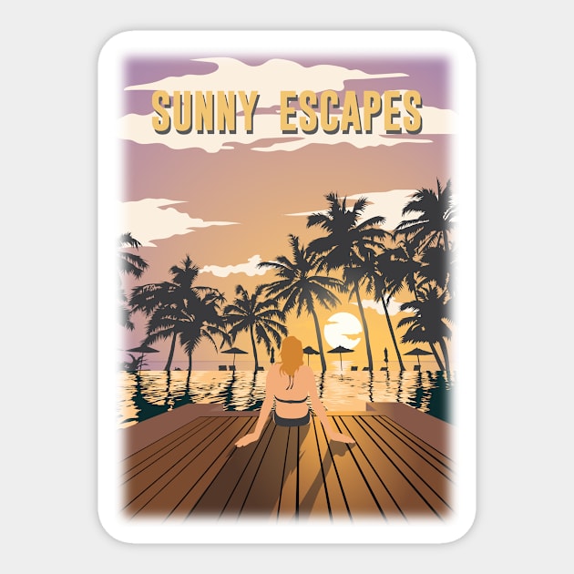 Sunny Escapes Sticker by vinylclassics